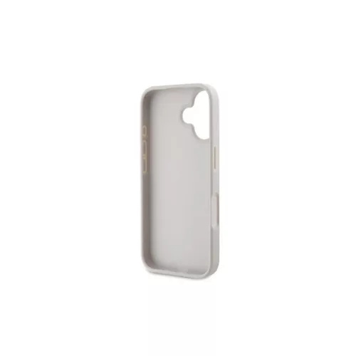 Guess GUHCP16SP4TDSCPP iPhone 16 6.1" készülékhez bőr fém logó strass válltáskás kemény tok rózsaszín