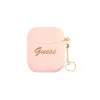 Guess GUA2LSCHSP AirPods készülékhez tok Silicone Charm Heart Collection rózsaszín