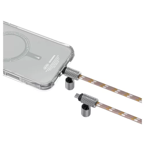 Skinarma Dyno Ve 2in1 univerzális telefon lanyard kábel USB-C/USB-C bézs