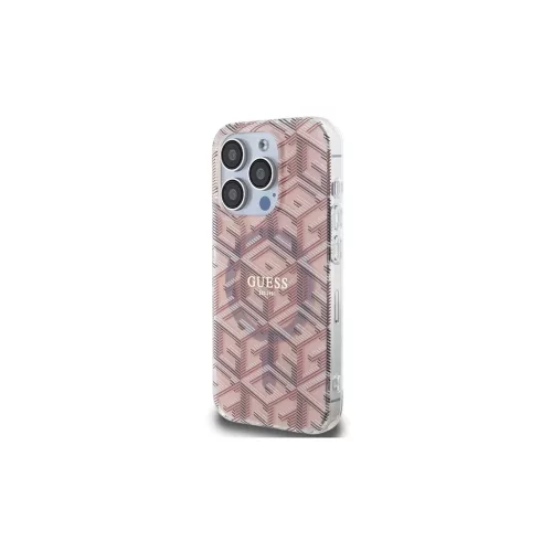 Guess GUHMP15XHGCUSTGP iPhone 15 Pro Max 6.7" készülékhez IML GCube MagSafe keménytok rózsaszín