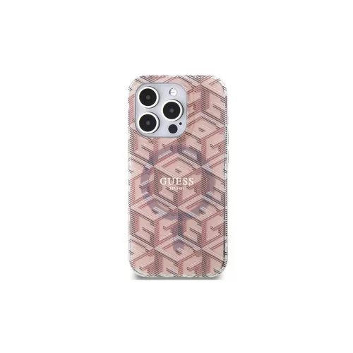 Guess GUHMP15XHGCUSTGP iPhone 15 Pro Max 6.7" készülékhez IML GCube MagSafe keménytok rózsaszín