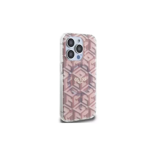 Guess GUHMP15XHGCUSTGP iPhone 15 Pro Max 6.7" készülékhez IML GCube MagSafe keménytok rózsaszín