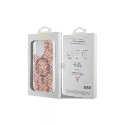 Guess GUHMP15XHGCUSTGP iPhone 15 Pro Max 6.7" készülékhez IML GCube MagSafe keménytok rózsaszín