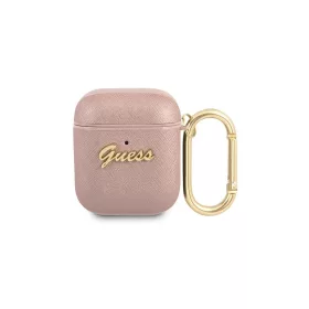   Guess GUA2SASMP AirPods készülékhez tok Saffiano Script Metal Collection rózsaszín