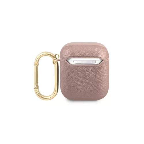Guess GUA2SASMP AirPods készülékhez tok Saffiano Script Metal Collection rózsaszín