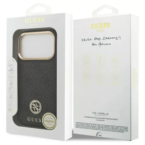 Guess 4G Strass Logo MagSafe tok iPhone 17 Pro készülékhez fekete