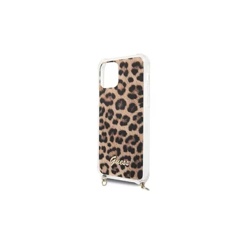Guess GUHCP12LKCLEO iPhone 12 Pro Max készülékhez Leopard kemény tok, arany pánt