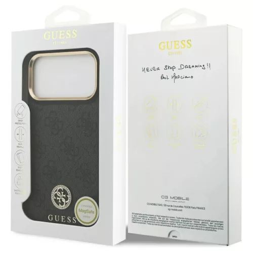 Guess 4G Strass Logo MagSafe tok iPhone 17 Pro Max készülékhez fekete