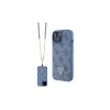 Guess GUHCP15SP4TDSCPB iPhone 15/14/13 6.1 készülékhez kemény tok Crossbody 4G Metal Logo kék