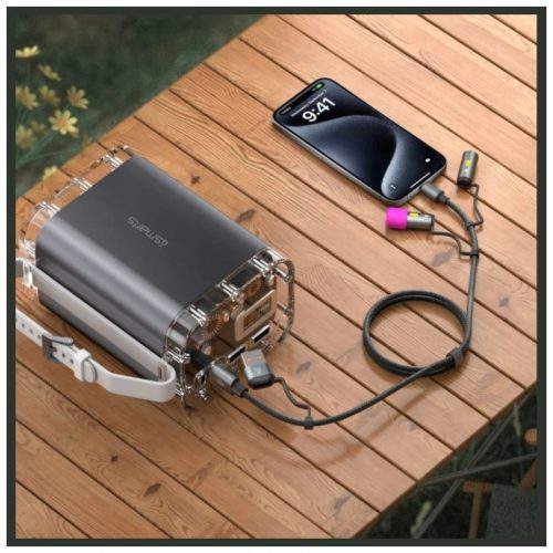 USB-C kábel 4smarts Explorer 4w1 60W 1m fekete