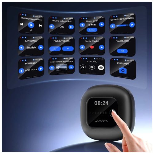 Bluetooth fejhallgató 4smarts SkyBuds OWS AI kijelzővel fekete