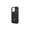 Guess GUHCP13LPSATPK iPhone 13 Pro / 13 6,1 készülékhez SaffianoTriangle Logo Cardslot tok fekete