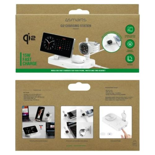 4smarts Qi2 Trident töltőállomás töltővel Galaxy Watch készülékhez fehér