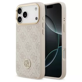   Guess 4G Strass Logo MagSafe tok iPhone 17 Pro Max készülékhez rózsaszín