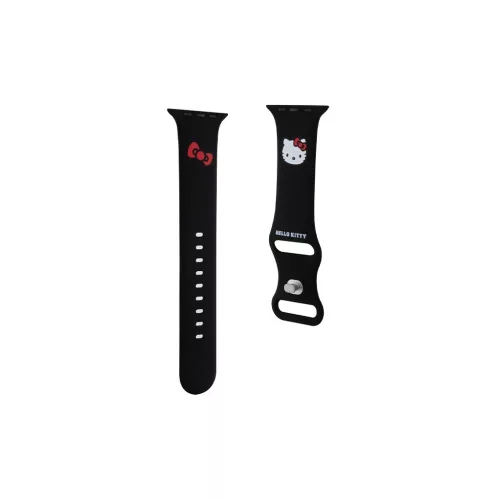 Hello Kitty szíj HKAWLSCHBLK Apple Watch készülékhez 42/44/45/49mm Silicone Kitty Head fekete
