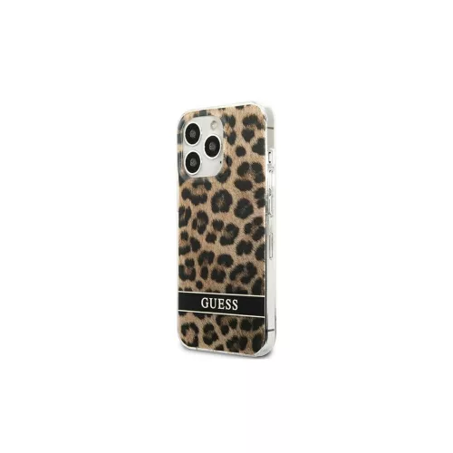 Guess GUHCP13LHSLEOW iPhone 13 Pro / 13 6,1" készülékhez kemény tok Leopard barna