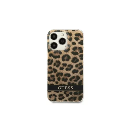 Guess GUHCP13LHSLEOW iPhone 13 Pro / 13 6,1" készülékhez kemény tok Leopard barna