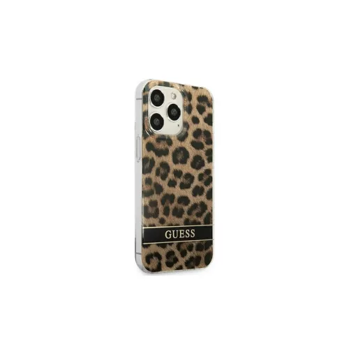 Guess GUHCP13LHSLEOW iPhone 13 Pro / 13 6,1" készülékhez kemény tok Leopard barna