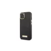 Guess GUHMP13MSAPSTK iPhone 13/14/15 6.1" készülékhez kemény tok Peony Logo Plate MagSafe fekete