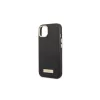 Guess GUHMP13MSAPSTK iPhone 13/14/15 6.1" készülékhez kemény tok Peony Logo Plate MagSafe fekete