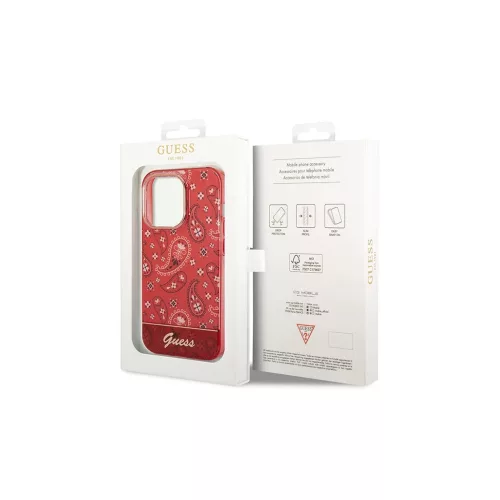 Guess GUHCP14XHGBNHR iPhone 14 Pro Max 6,7 készülékhez keménytok piros Bandana Paisley