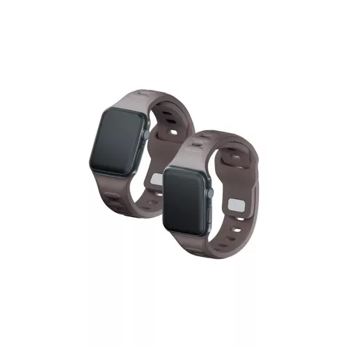 3MK szilikon óraszíj Apple Watch 42/44/45/49mm készülékhez szürkésbarna