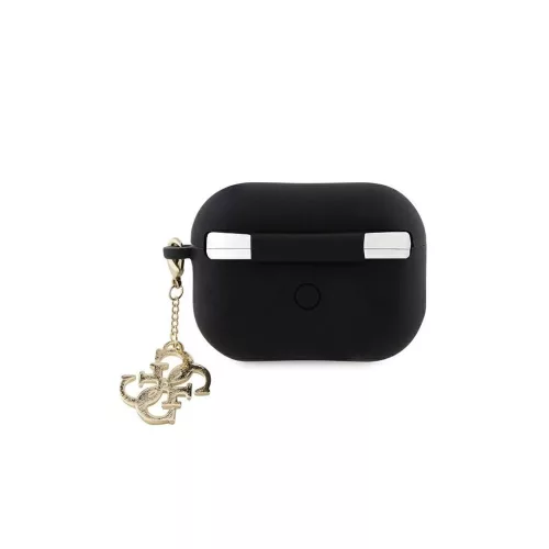 Guess GUAP2LECG4K AirPods Pro 2 (2022/2023) készülékhez tok Liquid Silicone Glitter Triangle Charm fekete
