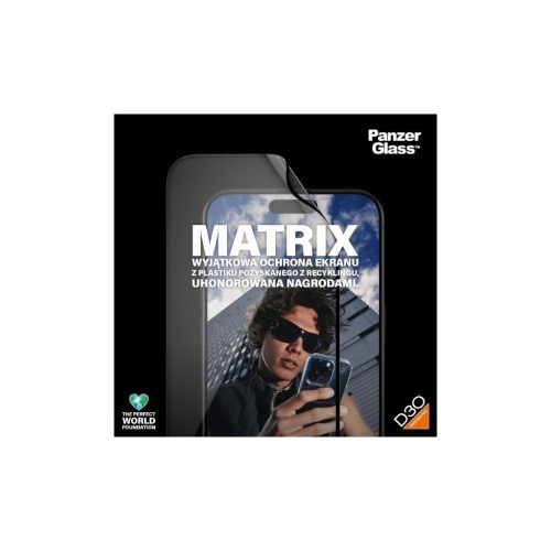 PanzerGlass Matrix D3O UWF iPhone 15 ProMax készülékhez 6.7" Ultra-Wide-Fit rPET kijelzővédő Easy Aligner Included 2820 hybryda
