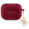 Guess GUAP2LECG4M AirPods Pro 2 (2022/2023) készülékhez tok Liquid Silicone Glitter Triangle magenta