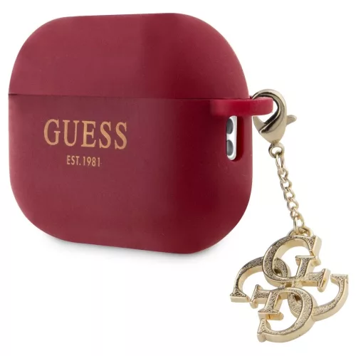 Guess GUAP2LECG4M AirPods Pro 2 (2022/2023) készülékhez tok Liquid Silicone Glitter Triangle magenta
