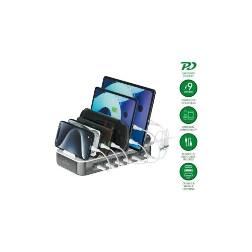 4smarts Team 100W töltőállomás kábelszettel űrszürke