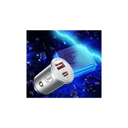 3MK HyperCar autós töltő – 30W Power Delivery, 1xUSB-A + 1xUSB-C