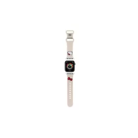   Hello Kitty csuklópánt HKAWMSCHBLE Apple Watch 38/40/41mm készülékhez – bézs szilikon Kitty Head