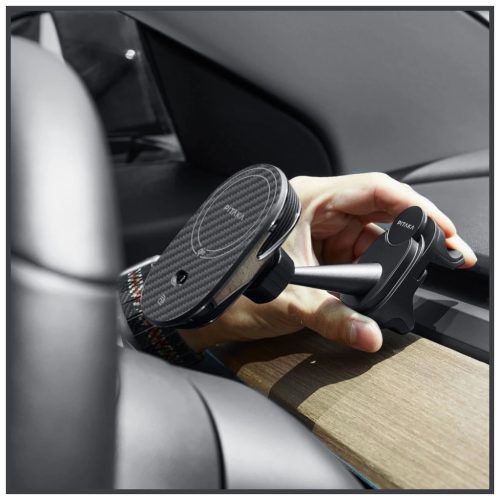 Autós tartó vezeték nélküli töltővel PITAKA MagEZ Pro 2 Qi2 Tesla Magsafe Tesla Model 3/Y készülékhez fekete szürke