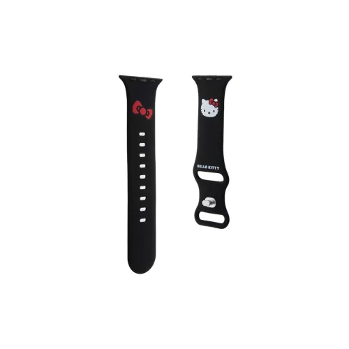 Hello Kitty szilikon szíj HKAWMSCHBLK Apple Watch 38/40/41mm készülékhez – Kitty Head – fekete