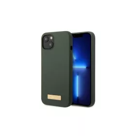   Guess GUHMP13MSBPLA iPhone 13/14/15 készülékhez 6.1" kemény tok Silicone Logo Plate MagSafe khaki