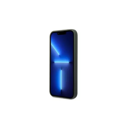 Guess GUHMP13MSBPLA iPhone 13/14/15 készülékhez 6.1" kemény tok Silicone Logo Plate MagSafe khaki