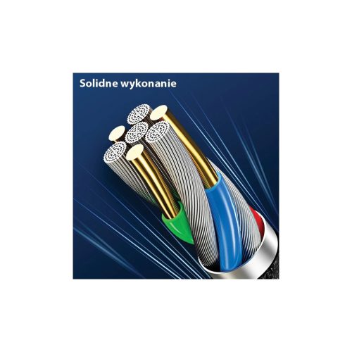 USAMS Braided U-Tone microUSB kábel 1.2m Power-off 2A Fast Charging fekete SJ346USB01 (US-SJ346)