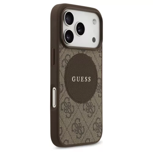 Guess 4G Circle Classic Logo MagSafe tok iPhone 17 Pro készülékhez barna