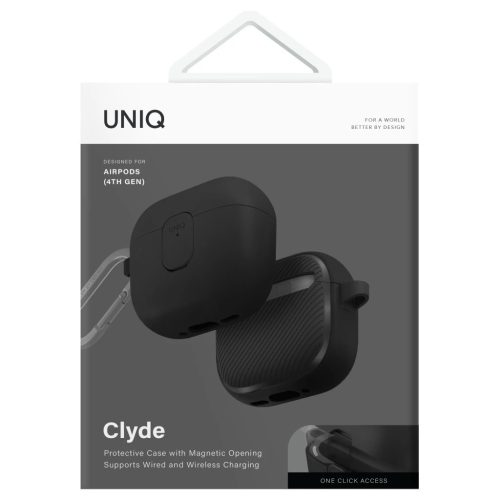UNIQ Clyde AirPods 4 készülékhez zárós tok fekete
