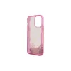 Guess GUHCP14LLC4PSGP iPhone 14 Pro 6.1 készülékhez kemény tok Liquid Glitter 4G Transculent rózsaszín
