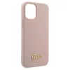 Guess GUHCP12SLSLMGLP iPhone 12 mini készülékhez keménytok Silicone Script Gold Logo világos rózsaszín