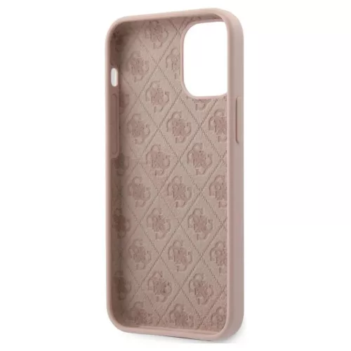 Guess GUHCP12SLSLMGLP iPhone 12 mini készülékhez keménytok Silicone Script Gold Logo világos rózsaszín