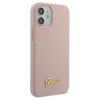 Guess GUHCP12SLSLMGLP iPhone 12 mini készülékhez keménytok Silicone Script Gold Logo világos rózsaszín