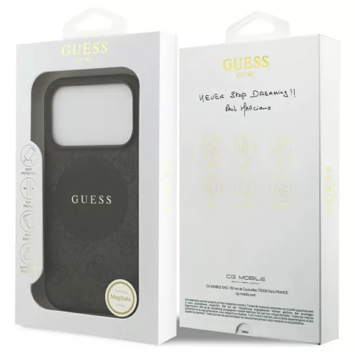Guess 4G Circle Classic Logo MagSafe tok iPhone 17 Pro készülékhez fekete
