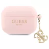 Guess GUAP2LECG4P AirPods Pro 2 (2022/2023) készülékhez tok Liquid Silicone Glitter Triangle Charm rózsaszín