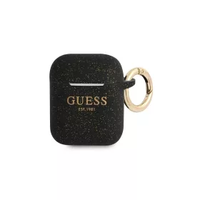   Guess GUA2SGGEK AirPods tok készülékhez Silicone Glitter fekete