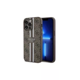   Guess GUHMP15XP4RPSW iPhone 15 Pro Max készülékhez keménytok 4G Printed Stripes MagSafe barna