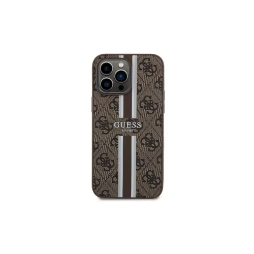 Guess GUHMP15XP4RPSW iPhone 15 Pro Max készülékhez keménytok 4G Printed Stripes MagSafe barna