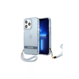   Guess GUHCP13LHTSGSB keménytok iPhone 13 Pro és iPhone 13 6,1" készülékhez Translucent Stap, kék